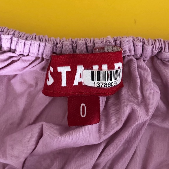 STAUD Lavender Pleated Puffy Sleeves Faye Blouse Top - Picture 5 of 11